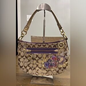 Coach Poppy Tartan Appliqué Groovy Shoulder Bag